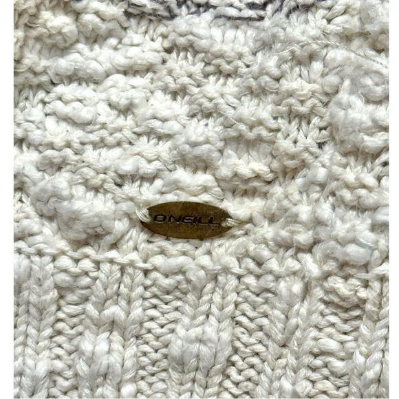 O'Neill Gray and Cream Cardigan Sweater Sz L - Picture 4 of 11
